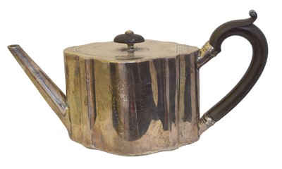 Lot 6 - A George III silver teapot.
