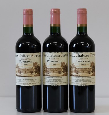 Lot 12 - 3 Bottles Vieux Chateau Certan Grand Vin de Pomerol 2005