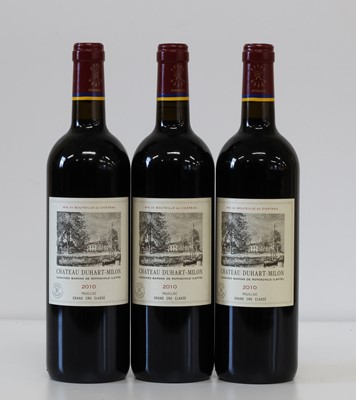 Lot 76 - 3 Bottles Chateau Duhart Milon Grand Cru Classe Pauillac 2010