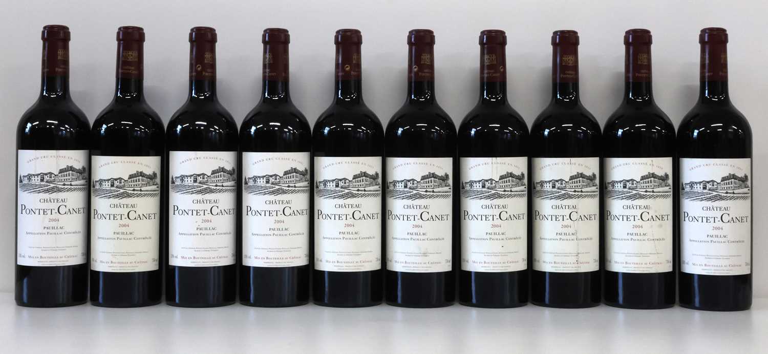 Lot 27 - 10 Bottles Chateau Pontet Canet Grand Cru Classe Pauillac 2004
