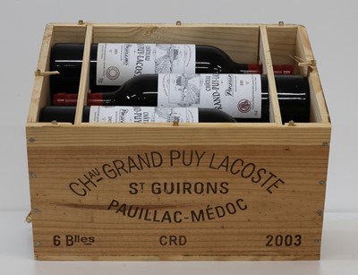Lot 71 - 6 Bottles in previously unopened OWC Château Grand Puy