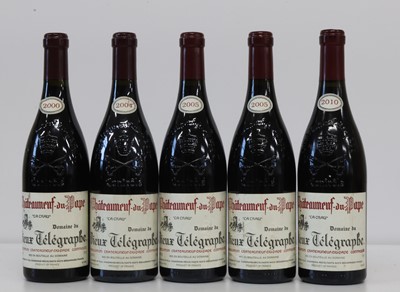 Lot 132 - 5 Bottles Mixed Vintage Lot Chateauneuf du Pape Domaine de Vieux Telegraphe