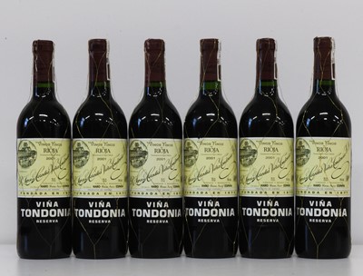 Lot 185 - 6 Bottles Rioja R.Lopez de Heredia Vina Tondonia Reserva Vintage 2001