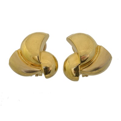 Lot 40 - A pair of 18ct gold earrings.