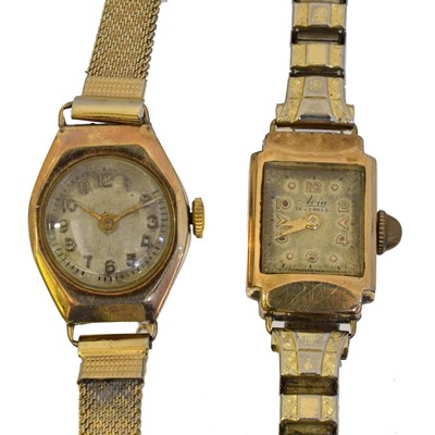 Lot 106 - Two 9ct gold wristwatches.