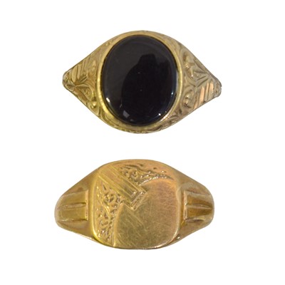 Lot 61 - Two 9ct gold signet rings.