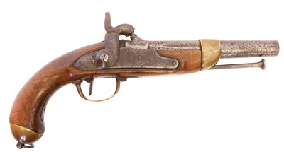 Lot 8 - French Model 1822 percussion cavalry pistol,...