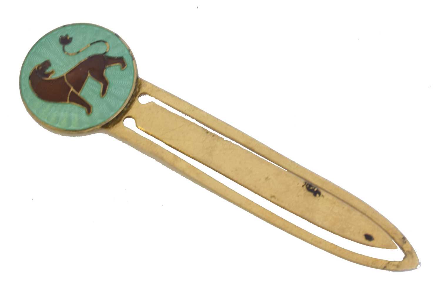 Lot 175 - A silver gilt enamel bookmark by David Andersen.