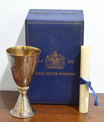 Lot 41 - An Elizabeth II silver commemorative goblet.