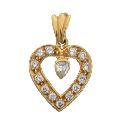 Lot 58 - A diamond heart pendant.