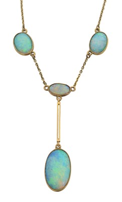 Lot 73 - An opal necklace.
