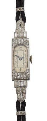 Lot 174 - An Art Deco diamond cocktail watch.