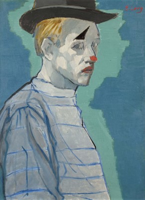 Lot 83 - Emmanuel Levy (British 1900-1986), Clown, oil.