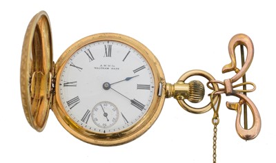 Lot 247 - An 18ct gold full hunter fob watch by Waltham.