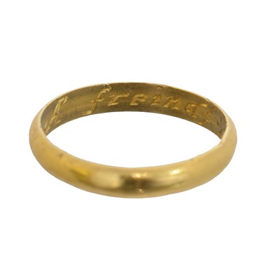 Lot 117 - A late 17th century posy ring.