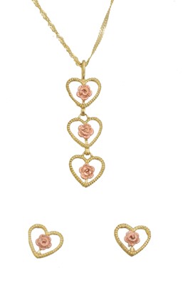 Lot 20 - A 9ct gold suite of jewellery.