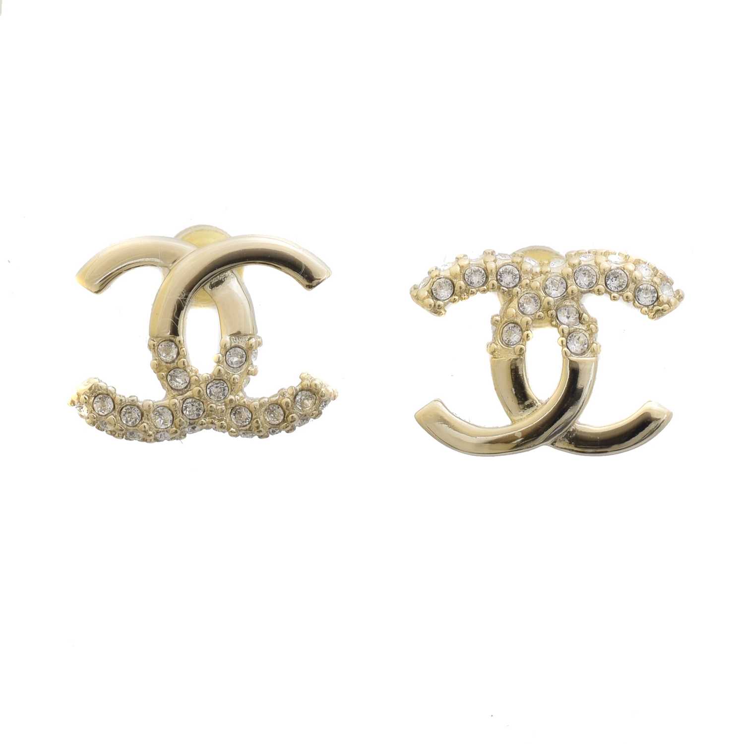 Lot 185 - A pair of Chanel stud earrings.