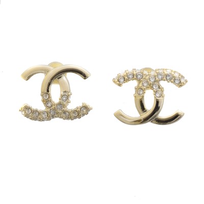 Lot 185 - A pair of Chanel stud earrings.