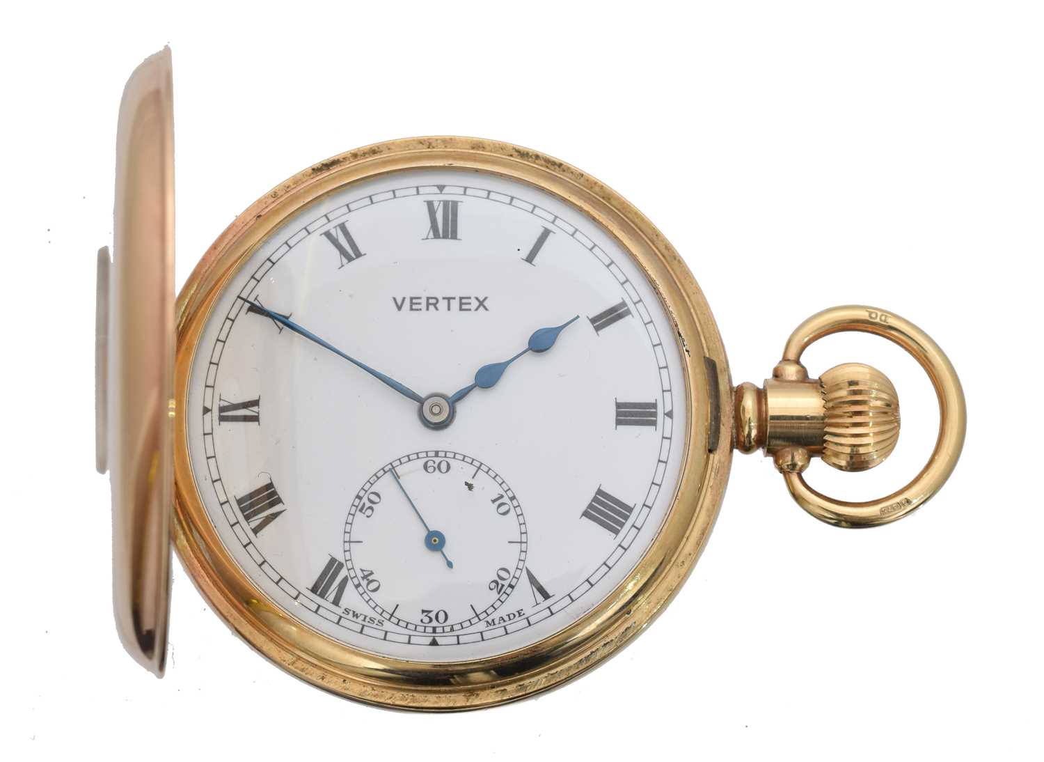 Lot 246 - A 9ct gold Vertex half hunter pocket watch.