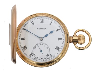 Lot 246 - A 9ct gold Vertex half hunter pocket watch.
