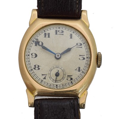 Lot 101 - A 9ct gold manual wind wristwatch by Bernex.