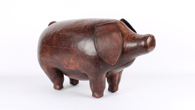Lot 152 - Stitched Leather "Stuffed Pig" Ottoman