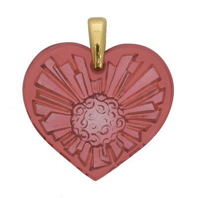 Lot 59 - A Lalique 'Red Heart' pendant.