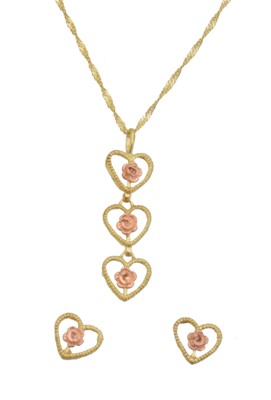 Lot 18 - A 9ct gold suite of jewellery.