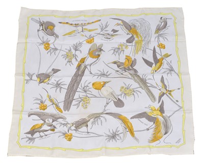 Lot 154 - A Hermès 'Les Oiseaux Des Iles' silk scarf.
