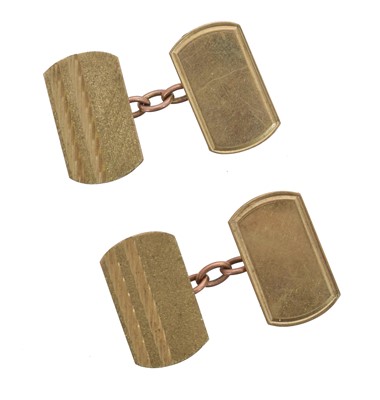 Lot 160 - A pair of 9ct gold cufflinks.