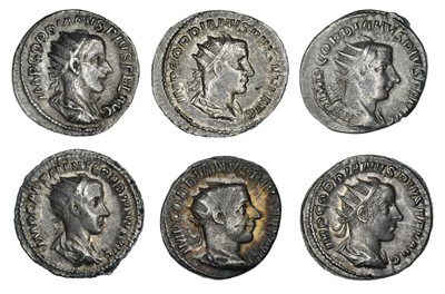 Lot 1 - Gordian III (238-244AD) a selection of silver Antoninianii, loose, VF-EF (6).