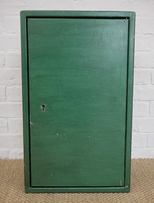 Lot 413 - Steel pistol or ammunition cabinet, with one...