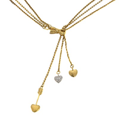 Lot 60 - An 18ct gold diamond 'Lovestruck' lariat necklace by Links of London.