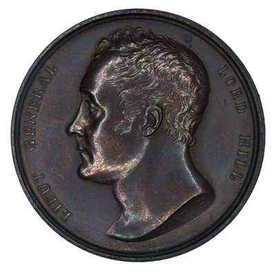 Lot 64 - British Historical Medals, Lieut General Lord Hill Almaraz May 19, 1812 bronze medal.