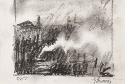 Lot 22 - Trevor Grimshaw (British 1947-2001), Cityscape, graphite.