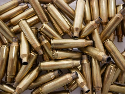 Lot 492 - 22-250 brass cases, 490 once fired, various...