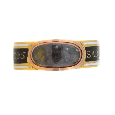 Lot 155A - A Georgian enamel mourning ring.