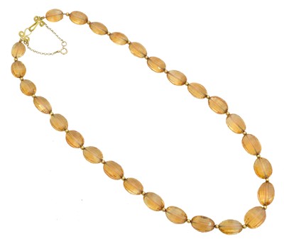 Lot 58 - A citrine necklace.