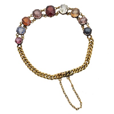 Lot 23 - A 19th century gem set harlequin bracelet.