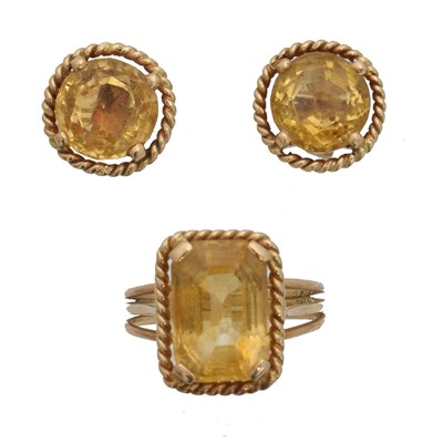 Lot 79 - A suite of citrine jewellery.
