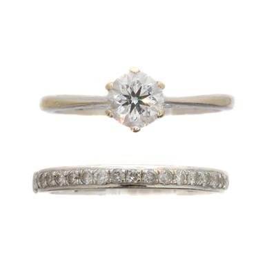 Lot 139 - Two 18ct gold diamond rings.