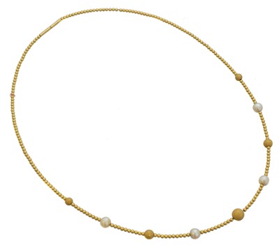 Lot 61 - An 18ct cultured pearl necklace retailed by Boodle & Dunthorne.
