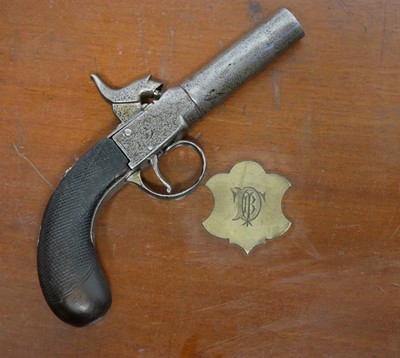 Lot 5 - Percussion box lock 84 bore pistol, together...