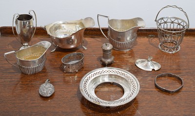 Lot 28 - A selection of silver and white metal items.