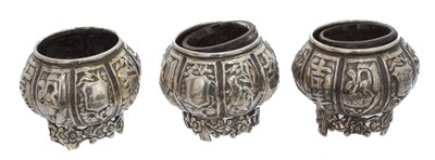Lot 49 - Three Chinese silver salts.