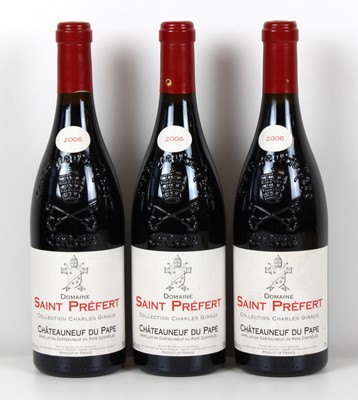 Lot 48 - 3 Bottles Chateauneuf du Pape Domaine Saint Prefert ‘Collection Charles Giraud’ 2006