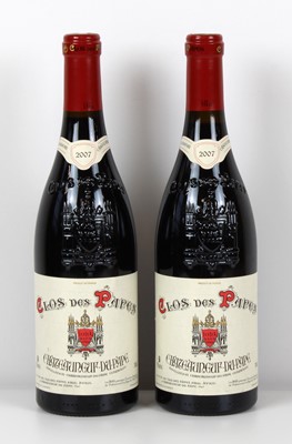 Lot 58 - 2 Bottles Chateauneuf du Pape Paul Avril ‘Clos des Papes’ Vintage 2007