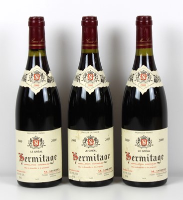Lot 29 - 3 Bottles Hermitage ‘Le Greal’ Domaine Marc Sorrel Vintage 2000
