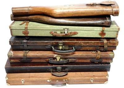 Lot 390 - Collection of gun cases, including two canvas...