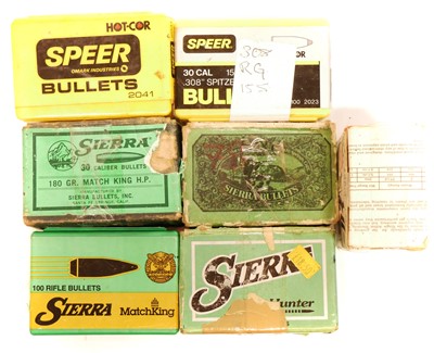 Lot 479 - 30 calibre bullet heads by Speer and Sierra,...